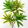 66-98cm Artificial Palm Tree Gold Edge Green Edge 6