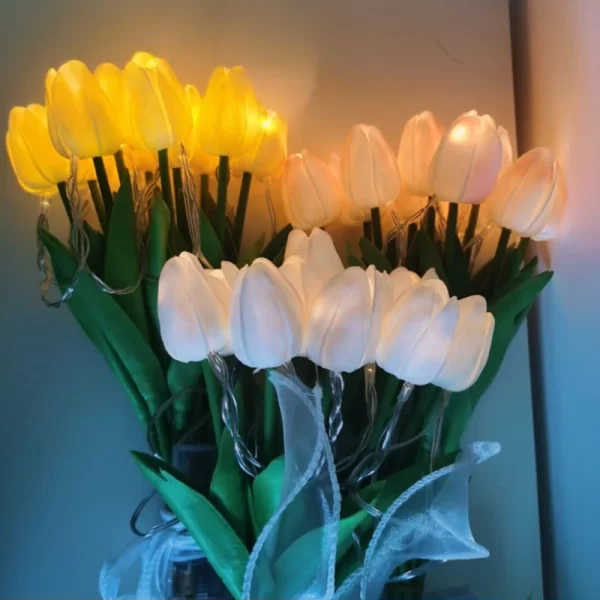 5/10PCS LED Tulip Night Light Bouquet Artificial Flowers for Wedding Home Decor 1