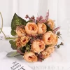 9 Heads Peony Silk Bouquet for Wedding & Garden Charm 5