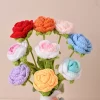 Hand-Knitted Crochet Rose Tulips & Daisy Bouquet for Wedding & Home Decor 2