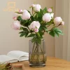 European-Style 2 Heads Simulated Peony Silk Flowers for Wedding Home Decor 2