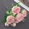 30CM Silk Peony Rose Artificial Flower Bouquet for Wedding Bride Home Decoration 2