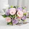 Silk Rose Bouquet – Artificial Pink & White Flowers for Wedding, Home 3