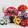 5 Heads Pansy Bouquet - Artificial Flowers for Wedding & Home Balcony Decor 2