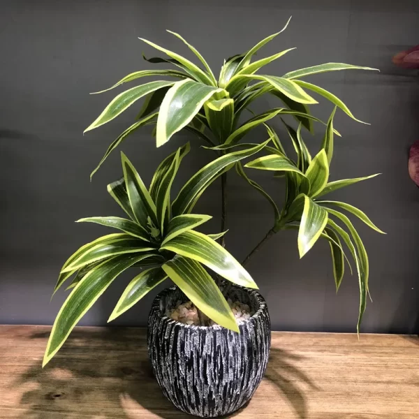 36cm 3-Head Palm & Bamboo Potted Plant 1