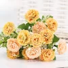 Silk Lilac Artificial Bouquet Yellow White Floral Wedding Home Decoration 3