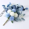 Blue & White Hydrangea – Elegant Silk Floral Decoration 3