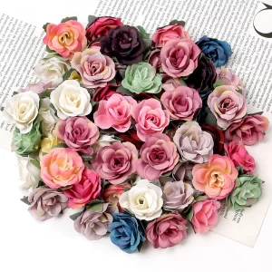 10/20Pcs 3.5CM Silk Rose Heads for DIY Garland & Wedding Decor 1