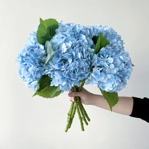 Real Touch Blue Artificial Hydrangea Branches for Wedding Floral Arrangement 1