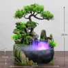 Simulation Resin Rockery Decor Fake Tree Waterfall Humidifier 6