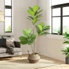 70/103cm Artificial Ficus Tree with Banyan Leaves 2