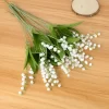 6PCS White Bellflower Artificial Lily Valley Orchid for Wedding Garden Decor 5