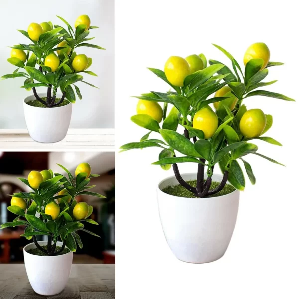 Artificial Lemon Bonsai Potted Plant 1