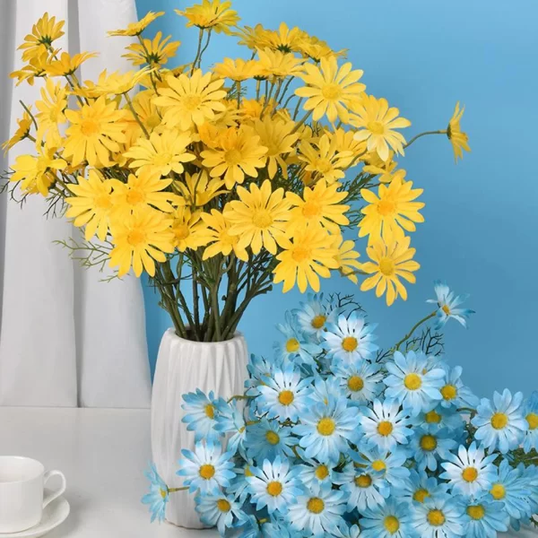 5-Head Daisy Bouquet - 52cm Silk Artificial Flowers for Home & Wedding 1