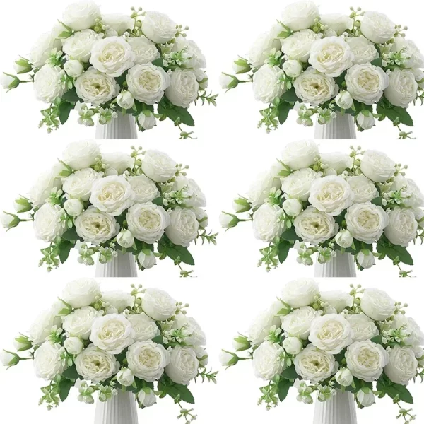 10 Bundles Faux Silk Peony Artificial Flowers for Wedding Table Centerpiece 1