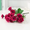 15 Heads Silk Rose Artificial Bouquet for Wedding 4