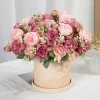 Silk Rose Bouquet – Artificial Pink & White Flowers for Wedding, Home 2