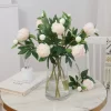 Peony Simulation Flower with Bud for Home & Photography Props 2