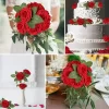 30/5PCS Artificial Foam Rose Flowers with Stems for DIY Wedding Bouquets & Party Decor 6