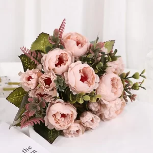 9-Head Silk Peony Bouquet 1