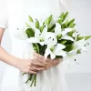 5Pcs White Lily - 38cm Artificial Flowers for Wedding & Home Decoration 4