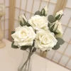 Vintage Large Silk Roses with Big White Blooms for Wedding & Home Decor 4