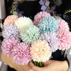 5PCS Artificial Dandelion Flowers Bridal Bouquet for Home Garden Wedding Decor 1