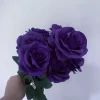 9 Heads Artificial Rose Bouquet – Purple Dark Purple Fake Roses for Wedding 6