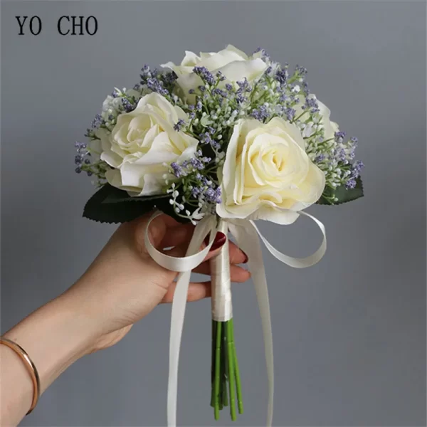 Artificial Roses & Baby’s Breath Bouquet for Wedding & Table Decoration 1