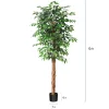 Artificial Ficus Trees with Curved Trunks 6