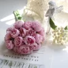 27 Heads Tea Rose Artificial Bouquet Wedding Home Decor Silk Hydrangea 4