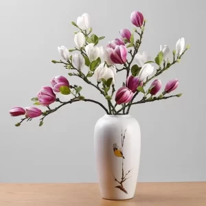 Artificial Silk Magnolia Flowers for Wedding, Garden & Home Decor 1