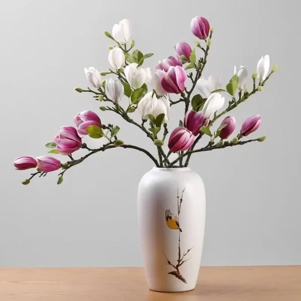 Artificial Silk Magnolia Flowers for Wedding, Garden & Home Decor 1