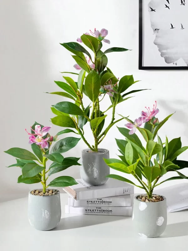 Artificial Azaleas Plant with Faux Ficus Leaves 1