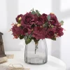 Burgundy Peony Bouquet – Vintage Silk Wedding Flowers 6