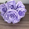 9 Heads Artificial Rose Bouquet – Purple Dark Purple Fake Roses for Wedding 3