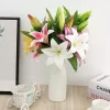 41CM Artificial Lily Silk Flower Bouquet for Home Living Room DIY Gift Decor 2