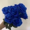 9 Heads Blue Rose Artificial Bouquet for Wedding Living Room Decoration 2