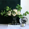 YO CHO Silk King Protea Artificial Flower for Wedding & Home Decor 4