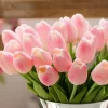 10/30PCS Real Touch Tulip Artificial Flowers Wedding Bride Bouquet Home Decor 4