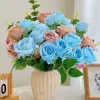 1/10Pcs Realistic Blue & Black Rose Branch for Wedding & Valentine’s Decor 2