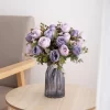 Purple Silk Rose Bouquet for Bride & Wedding Decorations 4