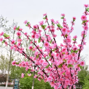 65CM / 125CM Cherry Blossom Branch – Artificial Plum Peach Flowers for DIY Home Wedding Decor 1