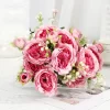 Silk Rose Bouquet – Artificial Pink & White Flowers for Wedding, Home 6