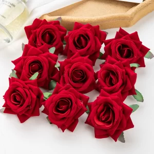 10PCS Artificial Flannel Roses for Scrapbooking Wedding Home Garden Decor 1