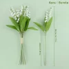 6PCS White Bellflower Artificial Lily Valley Orchid for Wedding Garden Decor 2