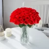 10PCS Red Silk Roses for Weddings, Wreaths & Home Decor 5