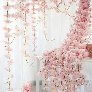 1.8m Pink Cherry Blossom Garland for Wedding Arches & Parties 1