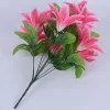 7-Heads Multicolor Artificial Lily Bouquet for European Weddings 2