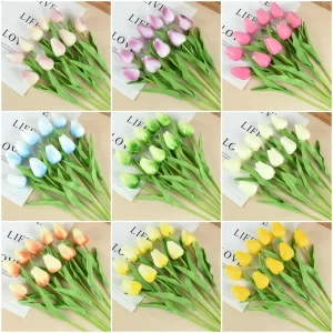 34cm Real-Touch Tulip Branches for Weddings & Home Decor 1